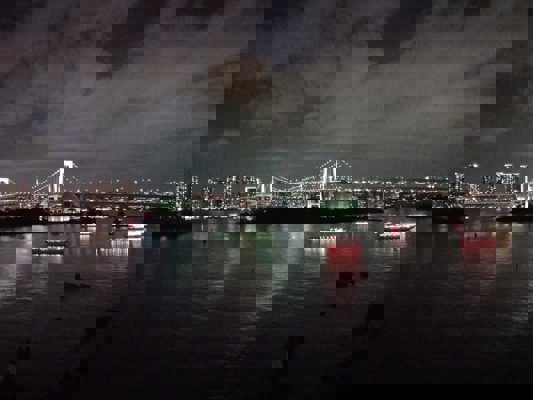 Tokyo Bay at night