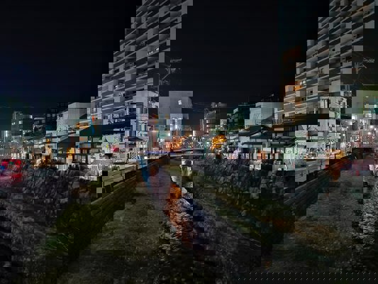 Metoba River at night