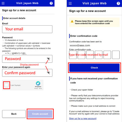Step 2 and 3: end of registration