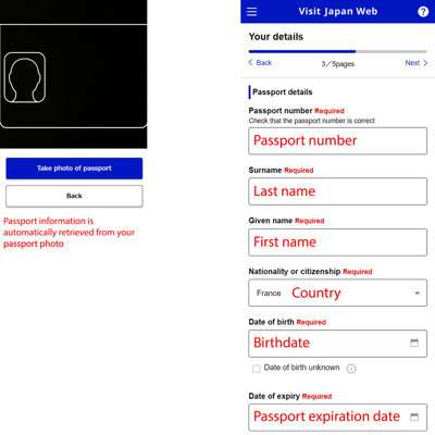 Step 2 - mandatory passport information