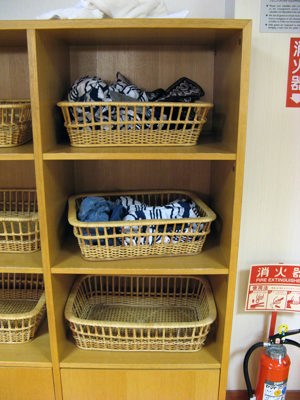 Basket for storing clothes and towels