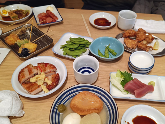 Dishes in an Izakaya