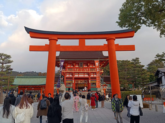 Torii at the entrance to Fushimi Inari Shrine, Kyoto