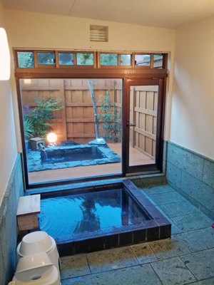 Private onsen with rotenburo
