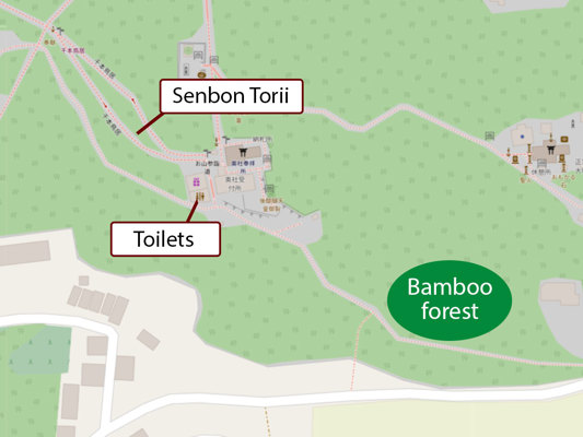 Map of the Fushimi Inari Bamboo Forest