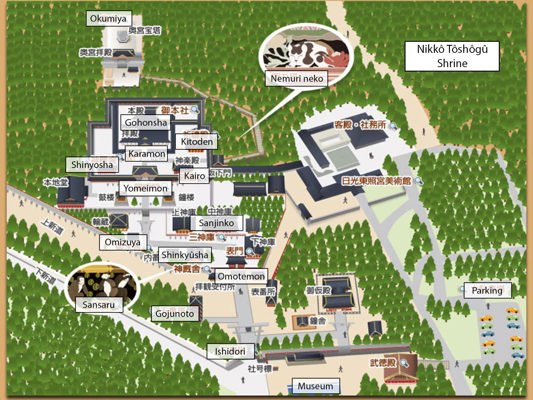 Map of Nikkô Tôshôgû Shrine