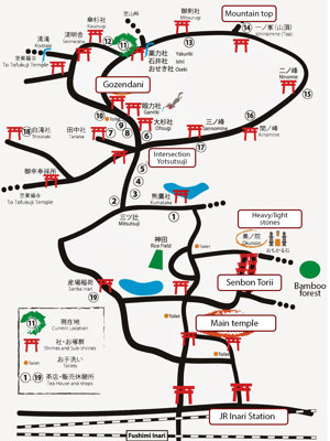Map of Fushimi Inari Taisha