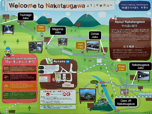 Map of Nakasendô to Nakatsugawa