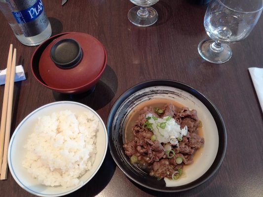 Stir-fried beef with ponzu sauce